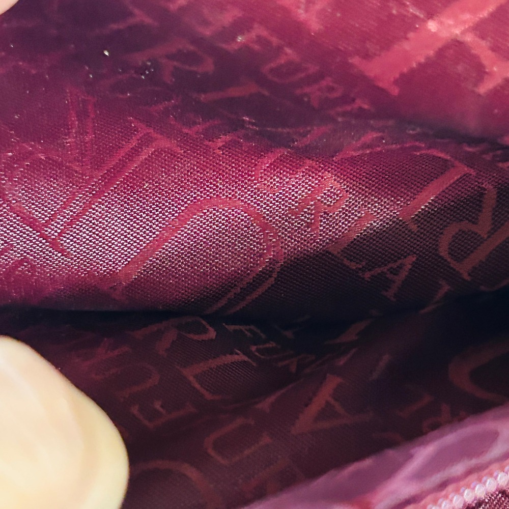 Furla Shoulder Bag Medium Burgundy Lizard Embossed Leather Buckle Flap - Picture 11 of 14
